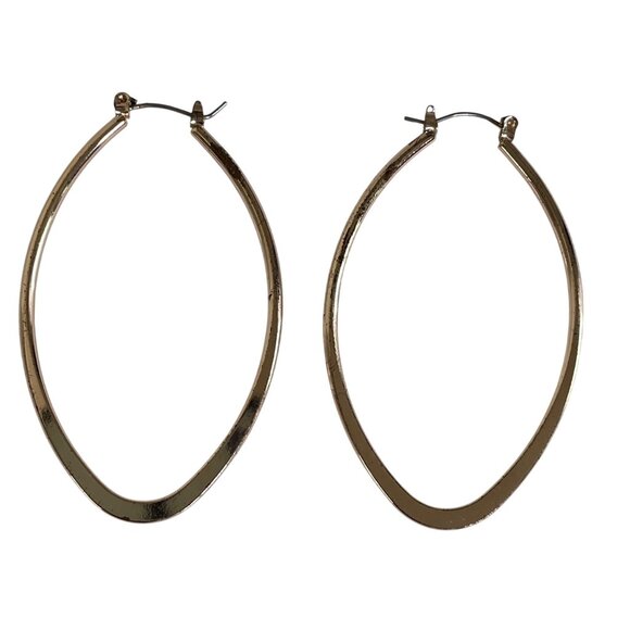 Gold-Tone Marquise Hoop Earrings For Women u - Picture 2 of 4